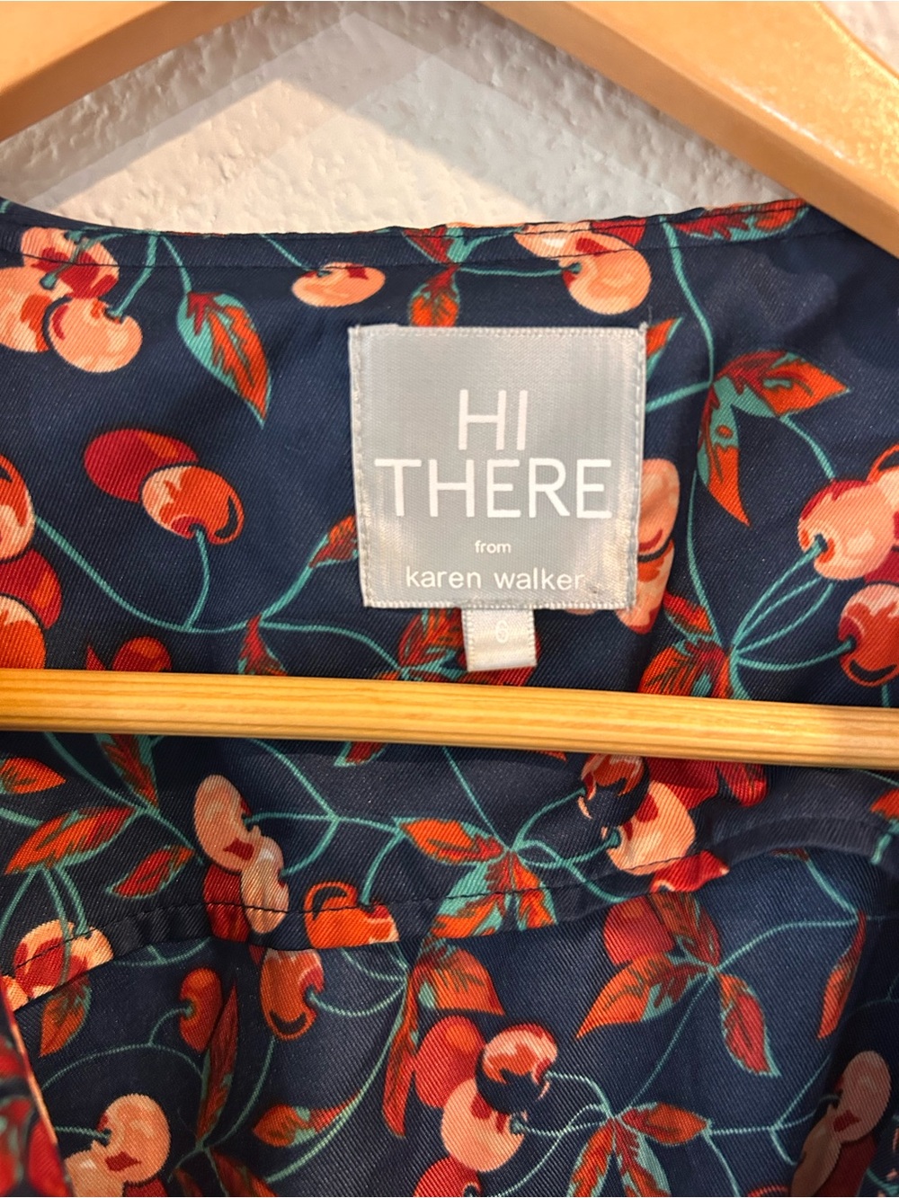 Anthropologie Hi There by Karen Walker Cereja Cherry Print Dress size 6 small - Picture 4 of 6